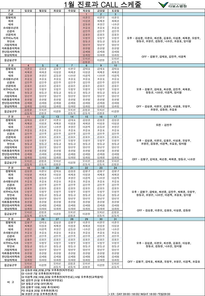 20150116_1월 진료과call스케줄.jpg
