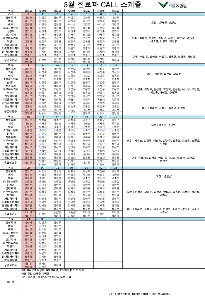 20150323_3월 진료과call스케줄(20150323 ER 근무변경).jpg