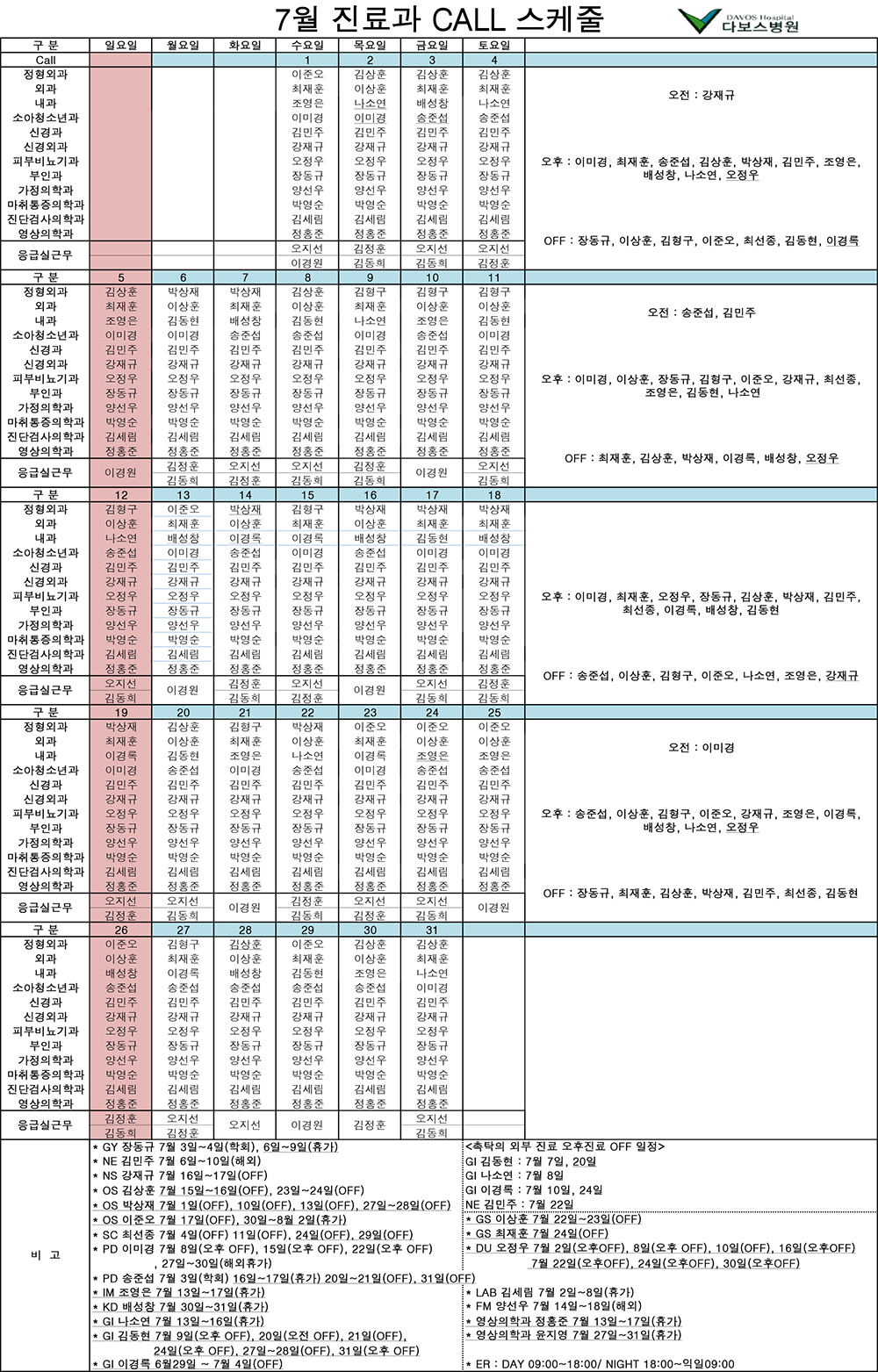 20150720_7월 진료과call스케줄(20150720 DU 휴가 추가).jpg