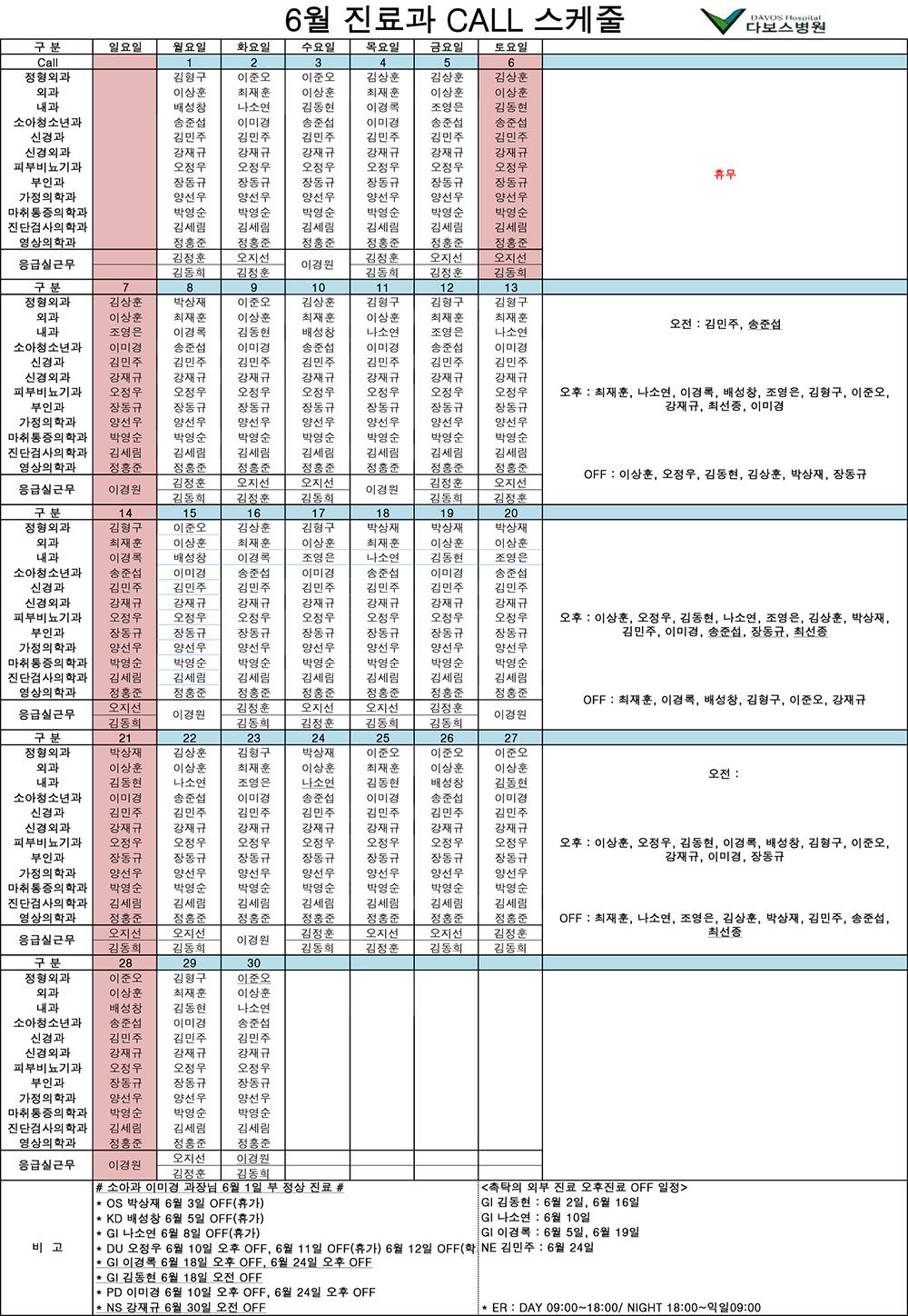 6월 진료과call스케줄(20150629 OS call 변경).jpg
