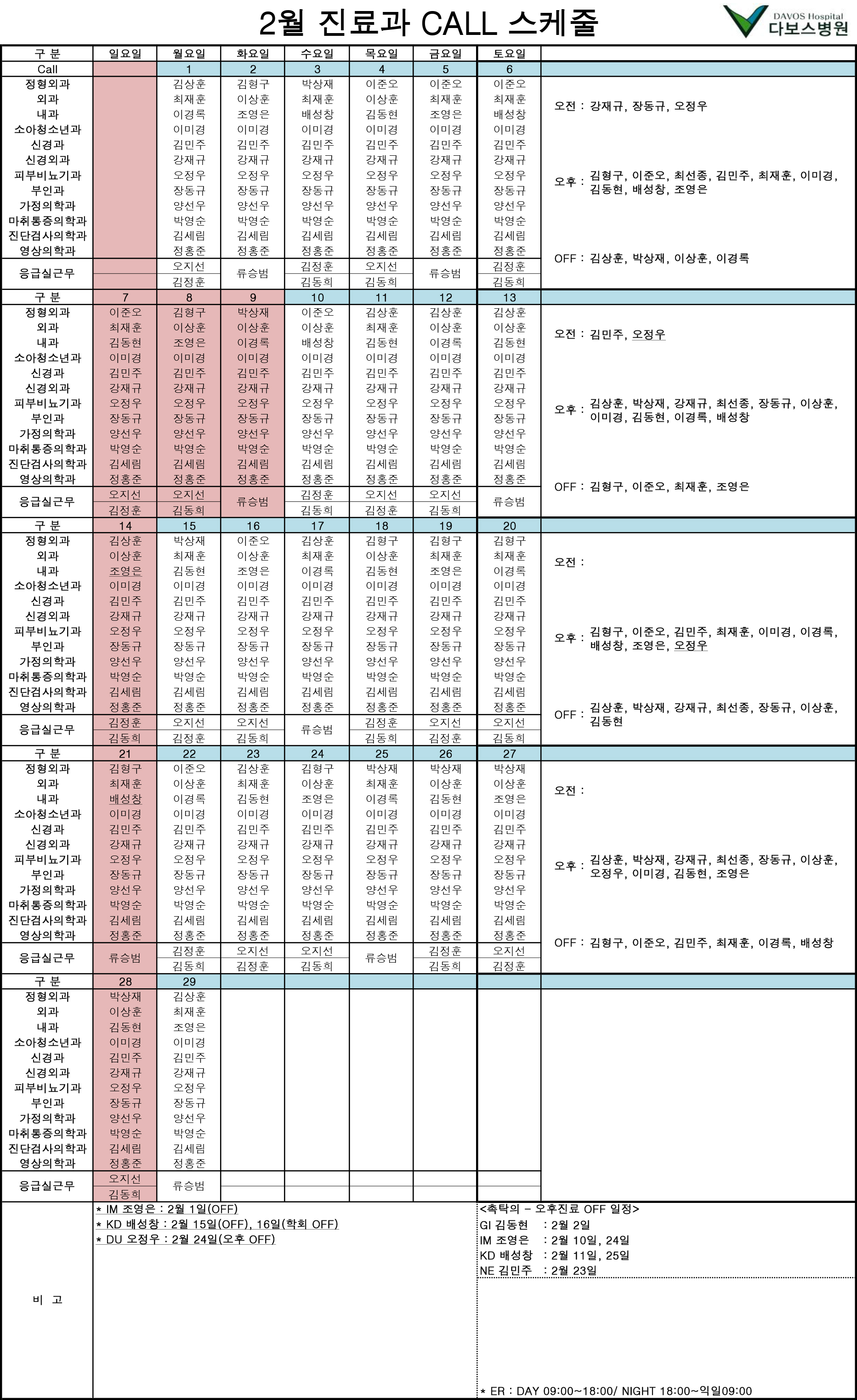 20160219_2월 진료과call스케줄(20160219 DU 진료 변경).jpg