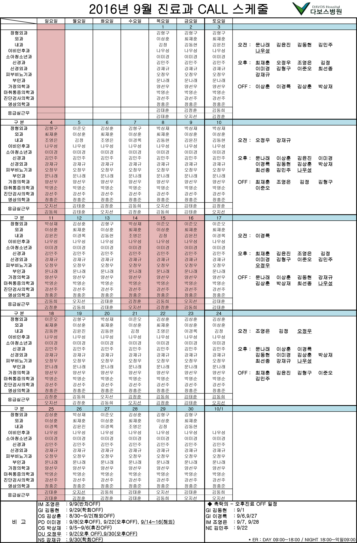 9월 진료과call스케줄(20160923NS강재규학회일정추가).jpg